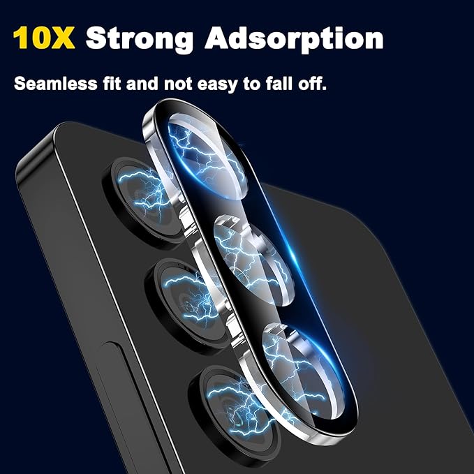 YWXTW 3 Pack Camera Lens Protector for Samsung Galaxy S25 6.2 Inch, 9H Tempered Glass Ultra HD [No Impact on Night Shots] S25 Lens Protector, Anti-Scratch No Bubbles