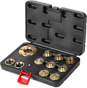 WEN Solid Brass Router Template and Guide Bushing Set, 1-3/16-Inch Base Plate, 11-Piece Kit (RT011A)