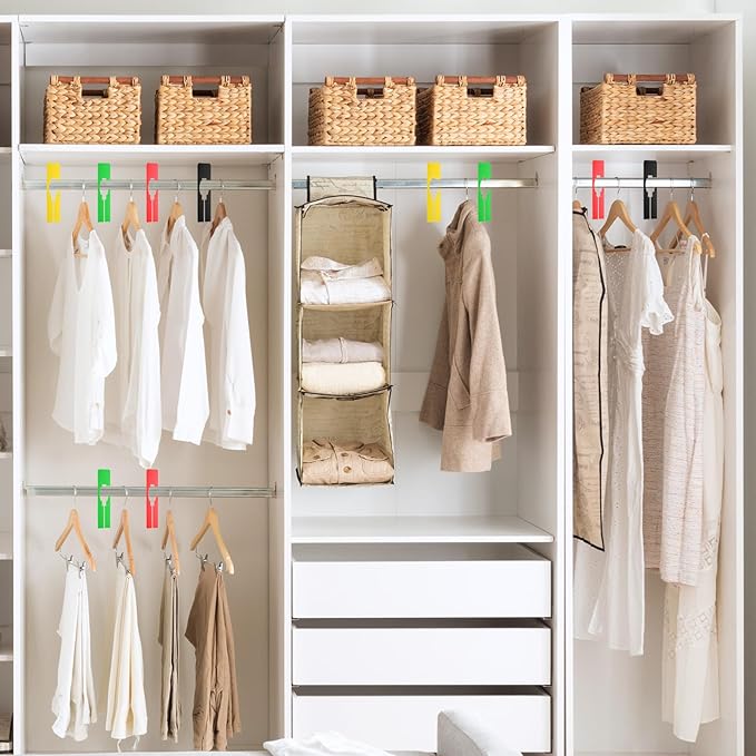 uxcell Clothes Dividers,10 Pack Rectangle Closet Rack Dividers Clothing Rack Size Dividers Blank Labels with Marker Pen Writable & Reusable for Hanging Clothes Sorting Size, Yellow