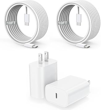 [Apple MFi Certified]10FT iPhone 17/16 Charger Fast Charging,2Pack 20W USB-C Block Type C Chagrer 10Foot Long Super Charging Woven Cable Cord for iPhone 17E/17/17 Pro Max/Air/16/16 ProMax/16E/15/15Pro - Image 2