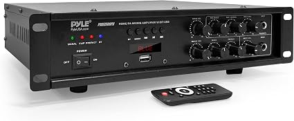 Pyle Bluetooth PA Mixing Amplifier - 500W Home Audio Rack Mount Stereo Power Amplifier, Digital LED Display, USB/AUX/Mic, Optical/Coaxial, AC-3, 70V/100V Output - PMX3500PH