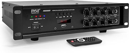 Pyle Bluetooth PA Mixing Amplifier - 500W Home Audio Rack Mount Stereo Power Amplifier, Digital LED Display, USB/AUX/Mic, Optical/Coaxial, AC-3, 70V/100V Output - PMX3500PH
