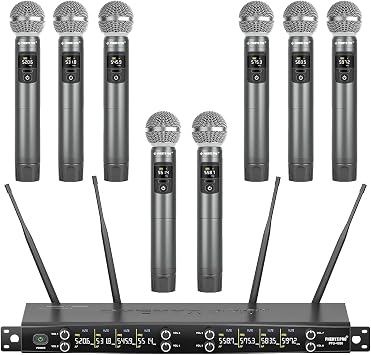 Phenyx Pro 8-Ch UHF Metal Dynamic Wireless Microphone System PTU-4200-8H