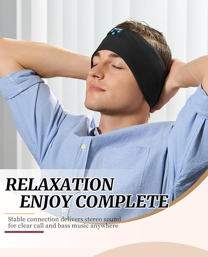 Perytong 2-Pack Sleeping Headphones, Headband Headphones with Ultra-Thin HD Stereo Speaker, Bluetooth Headband for Sports, Workouts, Insomnia, Yoga, Air Travel, Meditation