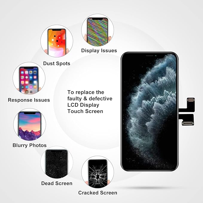 LL TRADER Screen Replacement for iPhone 11 Pro LCD Display 5.8 Inch Touch Screen iPhone 11 Pro Display Digitizer iPhone 11 Pro Frame Assembly Repair Tool with Model A2160, A2217, A2215 New 2025 USA
