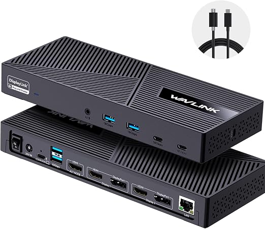 WAVLINK Displaylink Docking Station 3 Monitors for Mac(M1-M5, Neo), Windows