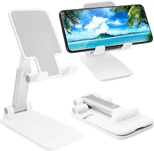 Cell Phone Stand for Desk, Angle & Height Adjustable Phone Holder, (White)