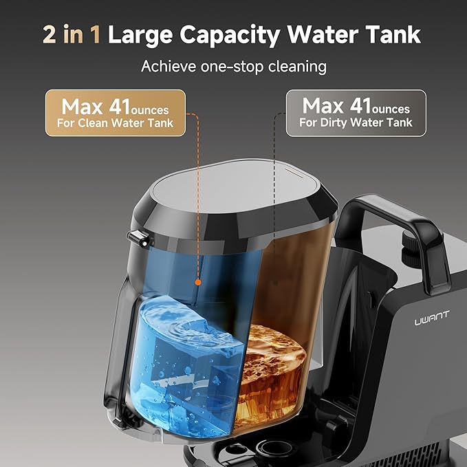 uwant Carpet Cleaner Machine with Steam&Hot&Cold Water System 18Kpa Powerful Suction Upholstery Cleaner Machine with Pet Pro Cleaner for Pets, Carpet Steam Cleaner