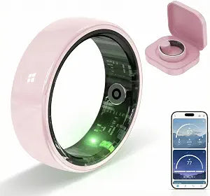 Ceramic Smart Ring for Women & Men, Pink Fitness & Sleep Tracker #9