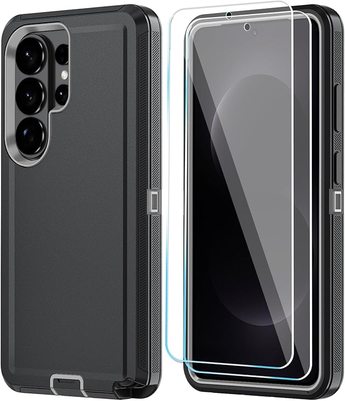 ONOLA Phone Case for Samsung Galaxy S26 Ultra Case with HD Screen Protector, Heavy Duty Shockproof & Dropproof 3-Layer Cover Phone Case for Galaxy S26 Ultra 6.9'',BlackGrey