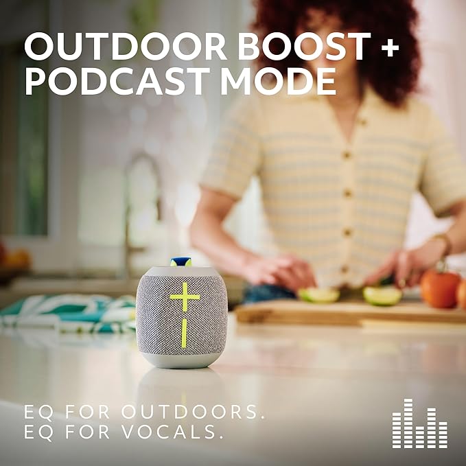 Ultimate Ears WONDERBOOM 4 Portable Waterproof Bluetooth Speaker with Big Bass and 360-Degree Sound, Dustproof Floating Speaker with 131ft (40m) Range - Gray