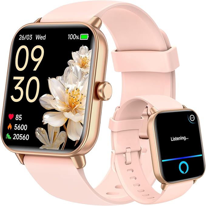 Smart Watch for Women, Alexa Built-in, 1.8" Touch Screen Fitness Tracker, Make/Answer Calls, Heart Rate/Sleep/SpO2 Monitor, Pedometer, IP68 Waterproof Watches for Android iPhone, 101+ Sport Modes