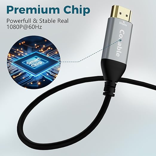 USB to HDMI Adapter Cable 6 FT, Unidirectional USB-A 3.0 to HDMI HD Audio Video, Real 2K/1080P@60Hz, for TV, Projector, Monitor, ONLY Support Windows 11/10/8/8.1/7, Mac OS, Need to Install Driver