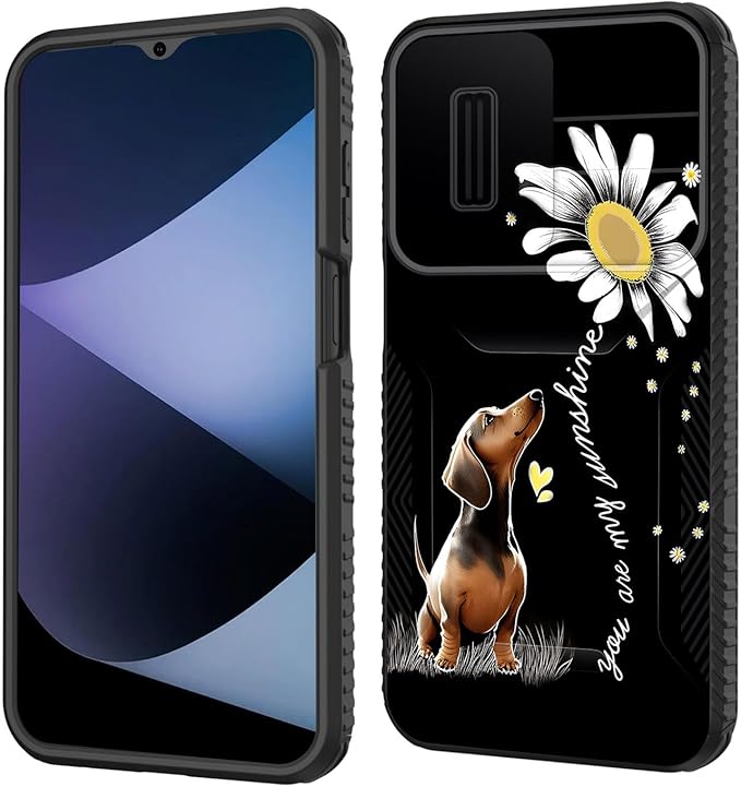 for Galaxy A16 5G Case Built in Slide Camera Lens Cover,Heavy Duty Shockproof Protection Dual Layer Case for Samsung Galaxy A16 5G 6.7" 2024,You are My Sunshine Dachshund