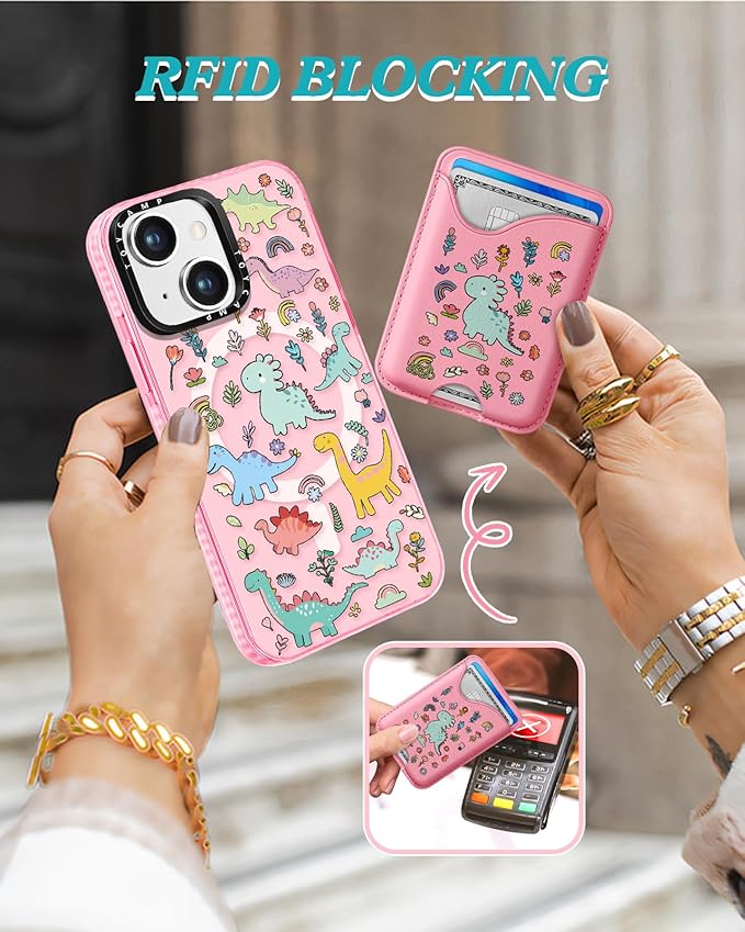 Toycamp for iPhone 14 Plus Case - Compatible with Magsafe Credit Card Holder Wallet Magnetic Cute Women Teen Girls Kawaii Girly Unique Animal Design Phone Cover for iPhone 14 Plus
