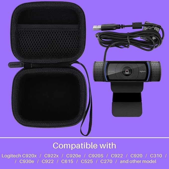 Hard Case Compatible with Logitech C920x C922x C920e C920S C922 C920 C310 C930e C922 C615 C525 C270 HD Pro Webcam