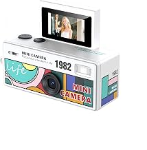 Tangxi Mini Keychain Camera with 0.96 Inch Flip Screen, Built in Flash, 130 Wide Angle, 1080P HD Tiny Vintage Digital Camera for Beginners Teens and Adults (White) - Image 1