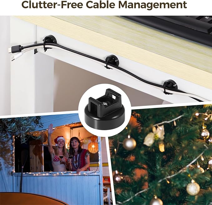 Magnetic Cable Zip Tie Mounts – 50 Magnets & 200 Cable Ties for Wire Management