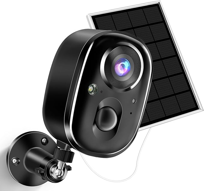 Solar Security Cameras Wireless Outdoor 2K Battery Powered Color Night Vision WiFi Home Camera 2 Way PIR Motion Detection Spotlight Alarm SD/Cloud Storage for Indoor Yard Waterproof