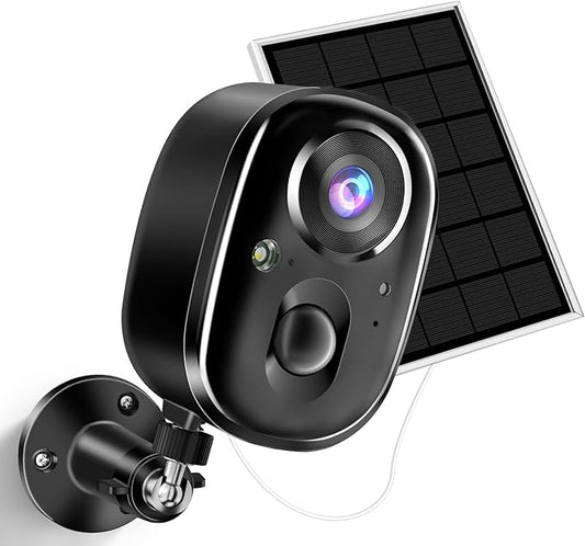 Solar Security Cameras Wireless Outdoor 2K Battery Powered Color Night Vision WiFi Home Camera 2 Way PIR Motion Detection Spotlight Alarm SD/Cloud Storage for Indoor Yard Waterproof