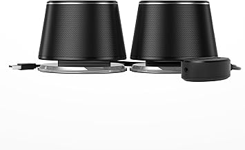 Amazon Basics Bluetooth Computer Speakers with USB 3.0, LED Blue Lighting, Volume Control, USB Powered, Set of 2 - Image 1