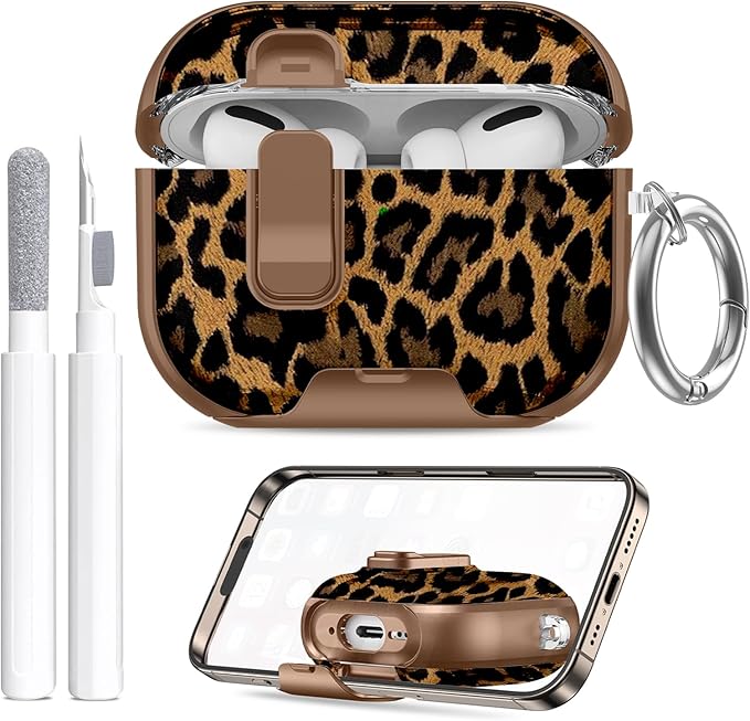for AirPods Pro 3 Case (2025) with Phone Stand & Cleaner Kit, Cute Soft Silicone Cover for AirPods Pro 3rd Genera case with Keychain for Women Men with Keychain for Airpod Pro case(2025)