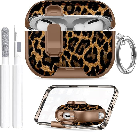 for AirPods Pro 3 Case (2025) with Phone Stand & Cleaner Kit, Cute Soft Silicone Cover for AirPods Pro 3rd Genera case with Keychain for Women Men with Keychain for Airpod Pro case(2025)