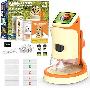 Uarzt 1000X Kids Digital Handheld Microscope 2.0" IPS Screen with Slides
