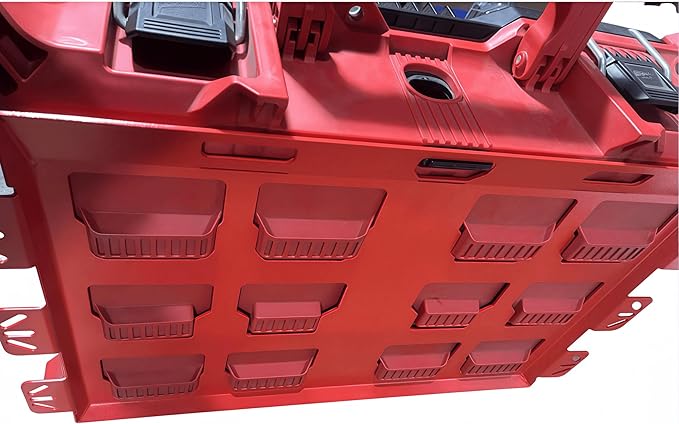 Packout Mounting Plate, Metal Base for Milwaukee Toolboxes, Wall or Floor Mount (2, red)