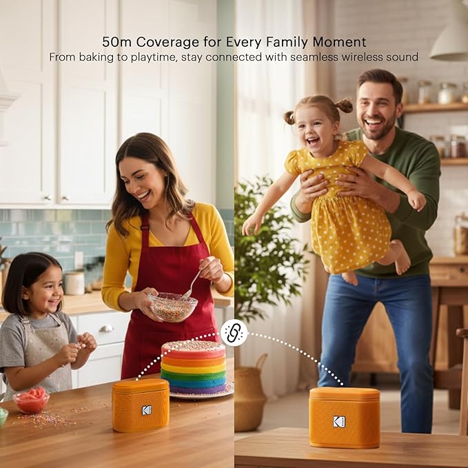 KODAK SOUNDBRIX Magnetic Splittable Bluetooth Speaker for Men Women Teens Boys Girls Portable Wireless Pairing White Elephant Gifts for Adults Up to 5H Playtime for Home Outdoor