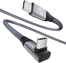 90 Degree USB C Cable 15ft, 90° USBC to USBC Monitor Cable 5K/4K 60Hz - Image 1