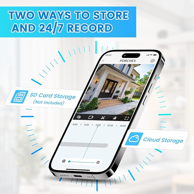Security Camera, 2K/3MP Outdoor Camera 2.4G Hz E27 Camera for Home Security, 24/7 Recording, Motion Detection and Alarm (A)