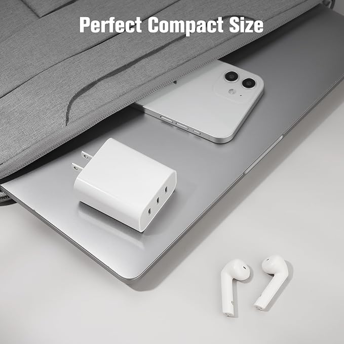 USB C Charger Block, Amoner 35W 3-Port USB C Charger, iPhone Charging Adapter with PD 3.0 Power Delivery Compatible with iPhone 16/16 Pro/15/14/13/12/11, Galaxy, Pixel and More