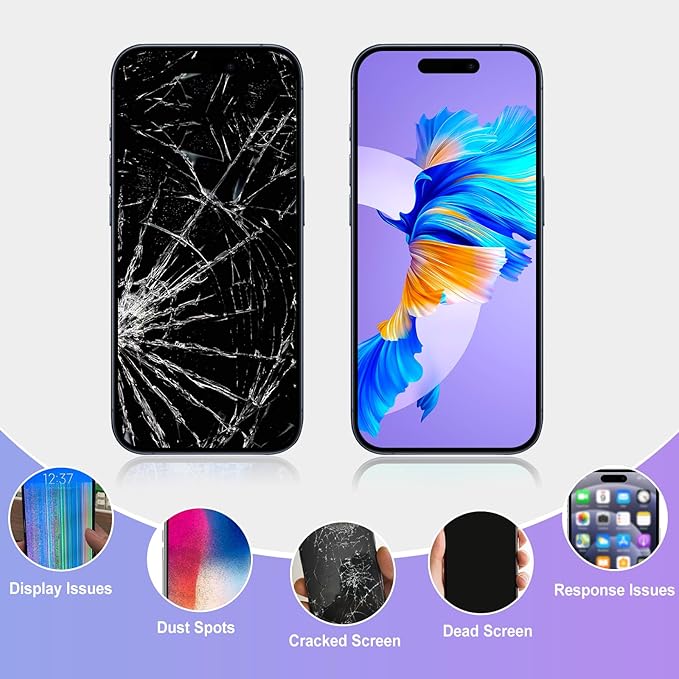 for iPhone 16 Plus Screen Replacement Kit Full Assembly, iPhone 16 Plus Replacement (for A3290, A3082, A3289, and A3291) LCD Display Digitizer Screen with 3D Touch Digitizer and Repair kit