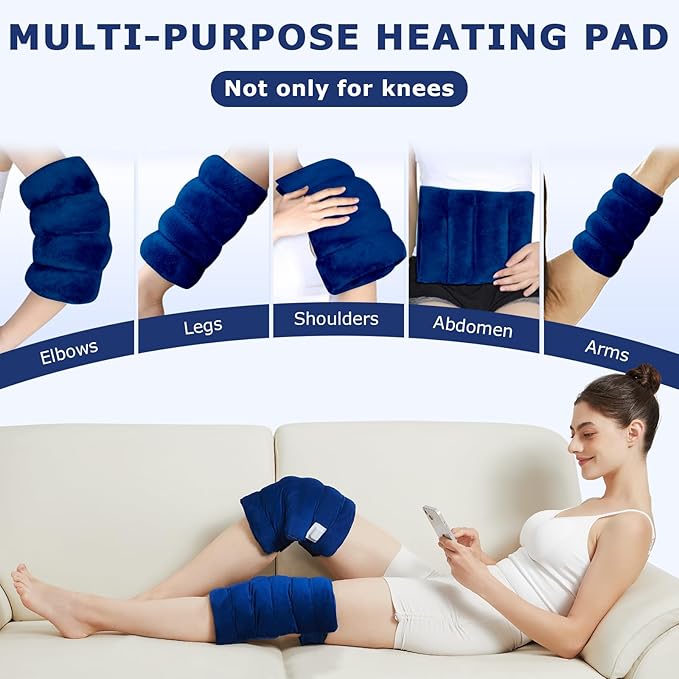 CAMECO Knee Heating Pad for Knee Pain Relief, 86℉ - 158℉ Temp & 30s Fast Heating Leg Heated Wrap Sleeve for Arthritis, Electric Knees Warmer for Women Men, Auto Shut Off, Super Soft