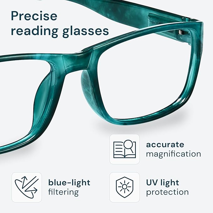 Gaoye 2.25 Professional Reading Glasses for All Day - Computer Readers with Blue Light Protection - Value Pack