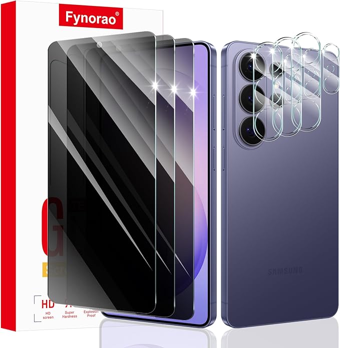 3+3-Pack, Privacy Screen Protector and Camera Lens Protector for Samsung Galaxy S26 Ultra, Anti-Spy Tempered Glass Film, Dark Private Black Protection, 9H Hardness, Anti-Scratch, Bubble Free