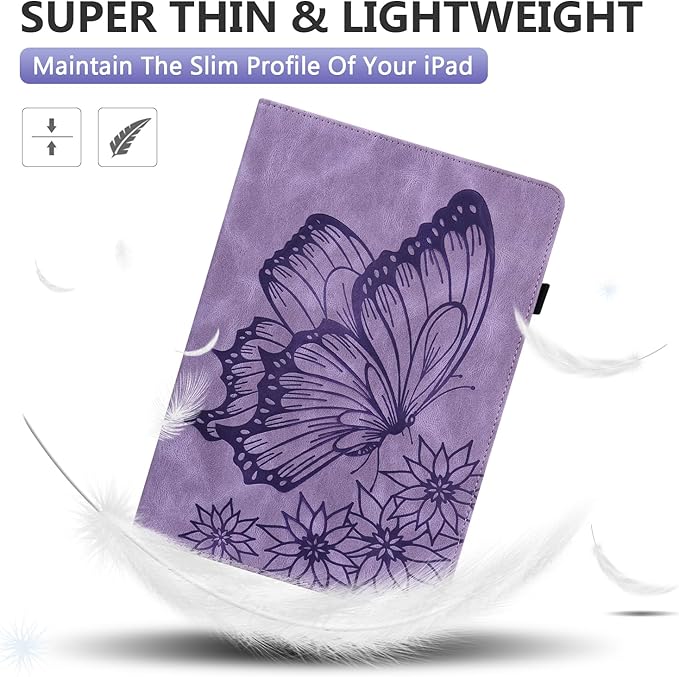 Dteck for Fire Max 11 (13th Generation) Tablet Case 11" 2023, PU Leather Protective Fold Stand Case with Adjustable Viewing Angles, 4 Card Slots, Cute Butterfly Lightweight Slim Folio Case, Purple
