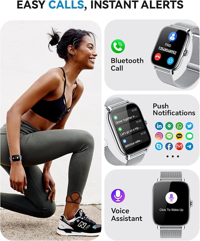 Smart Watches for Women Men (Make/Answer Calls), Steps Counter Fitness Watch for Android iPhone with 120+ Sports, IP68 Waterproof, Sleep Calorie Monitor, Pedometer (Gold)