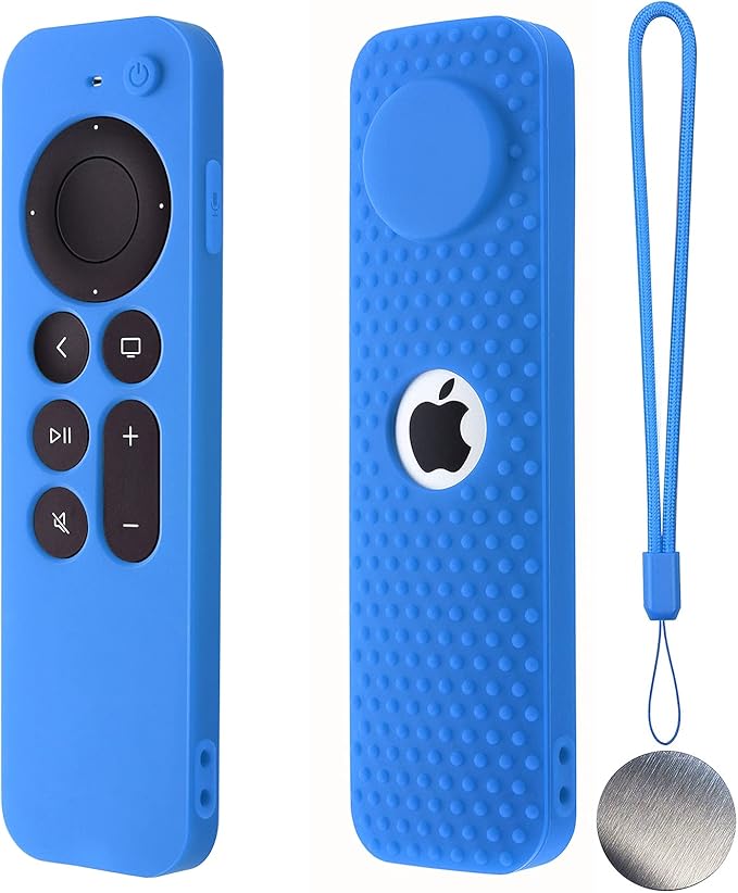 Silicone Remote Case for Apple TV 4K 2nd Gen 2021 Siri Remote 5.5×1.57×0.47inch Magnetic Protective Sleeve Shockproof 38g Silicone Remote Cover(Sky Blue)