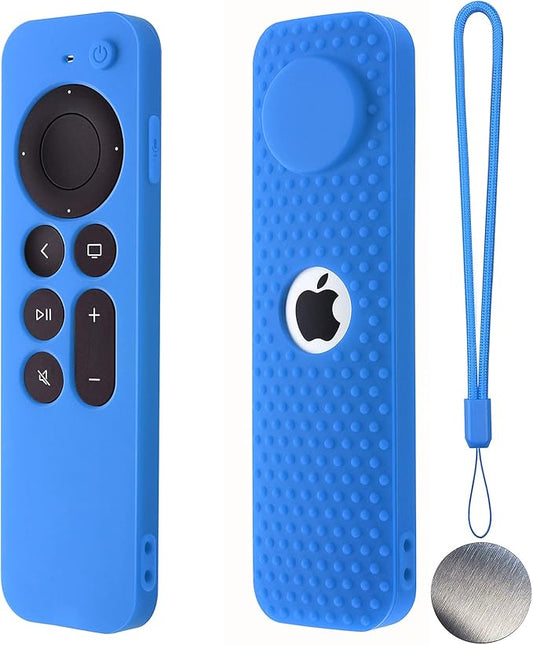 Silicone Remote Case for Apple TV 4K 2nd Gen 2021 Siri Remote 5.5×1.57×0.47inch Magnetic Protective Sleeve Shockproof 38g Silicone Remote Cover(Sky Blue)