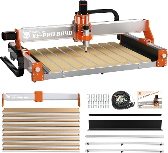 FoxAlien XE-PRO 8040 X-axis Extension Kit with Upgraded Hybrid Spoilboard Worktable, Compatible with XE-PRO CNC Router Machine