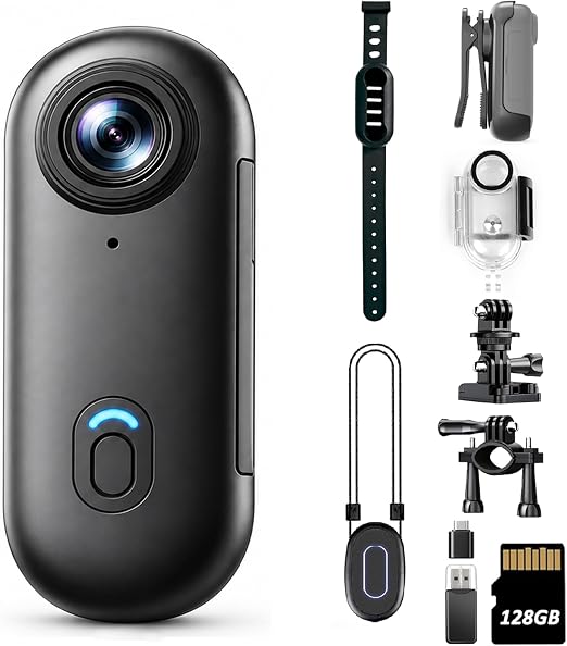 4K 128GB Mini Body Camera - Magnetic Thumb-Sized Action Cam with Video & Audio Recording, Hands-Free, Waterproof, Suitable for Vlog Creation, Work Record, Pet Walking, Travel Shooting & Daily Use