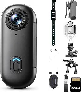4K 128GB Mini Body Camera - Magnetic Thumb-Sized Action Cam with Video & Audio Recording, Hands-Free, Waterproof, Suitable for Vlog Creation, Work Record, Pet Walking, Travel Shooting & Daily Use