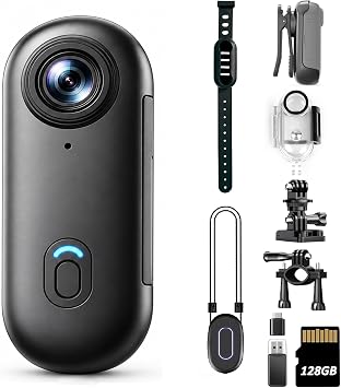 4K 128GB Mini Body Camera - Magnetic Thumb-Sized Action Cam with Video & Audio Recording, Hands-Free, Waterproof, Suitable for Vlog Creation, Work Record, Pet Walking, Travel Shooting & Daily Use