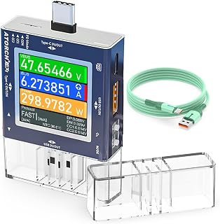 Eversame USB Tester, Type-C/USB 2 in 1 Fast Charging Protocol Voltmeter Power Meter Digital Display Multi-Function Phone Charger Capacity Monitor DC0-50V/0-6.5A, PD2/PD3/PPS/QC2.0/QC3.0/FCP/SCP/AFC - Image 1
