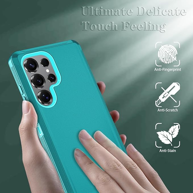ONOLA Phone Case for Samsung Galaxy S25 Ultra Case with HD Screen Protector, Heavy Duty Shockproof & Dropproof 3-Layer Cover Phone Case for Galaxy S25 Ultra 6.9''，LakeSkyBlue