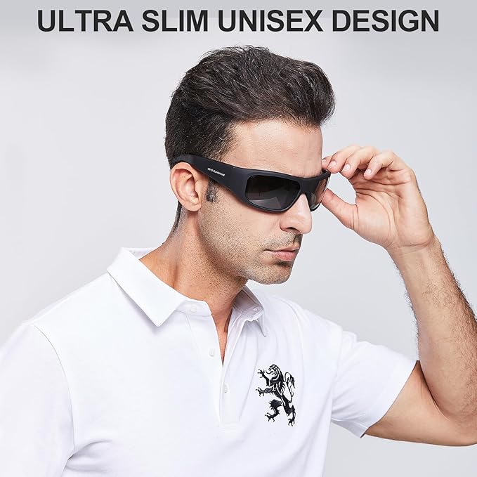 OhO sunshine Audio Sunglasses,Voice Control and Open Ear Style Listen Music and Calls with Volumn UP and Down, Bluetooth 5.0 Smart Glasses and IP44 Waterproof Feature for Outdoor Sports