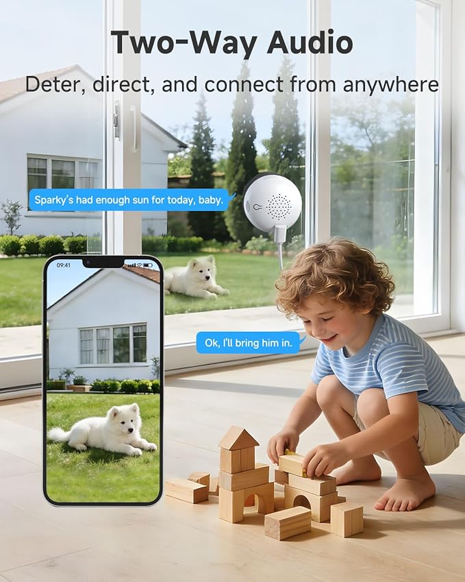 Noorio 2K 4MP Window Camera, 2.4GHz & 5GHz WiFi Indoor Cameras for Home Security with AI Person & Motion Detection, Blacklight Full Color Night Vision, 2-Way Audio, 24/7 Recording, Alexa, Easy Install