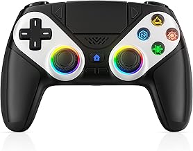 Xexvyrin LED Wireless Controller for PS5, Compatible with PS5 Pro/Slim/PC, Dual Vibration, Macro/Turbo Function, 3.5mm Audio Jack,1000mAh Battery, 6-Axis Motion Control Gamepad with Speaker（Black） - Image 1